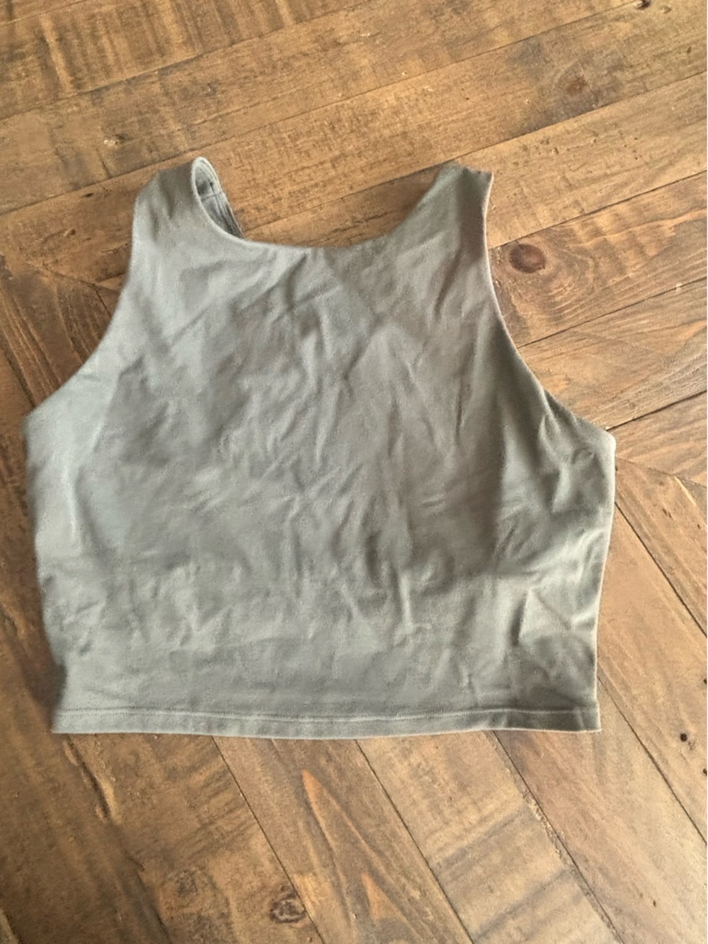 CRZ Yoga High Neck long line Sports Bra in Gray Sage